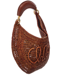 Chloé Chloé Summer Banana Raffia & Leather Hobo Bag