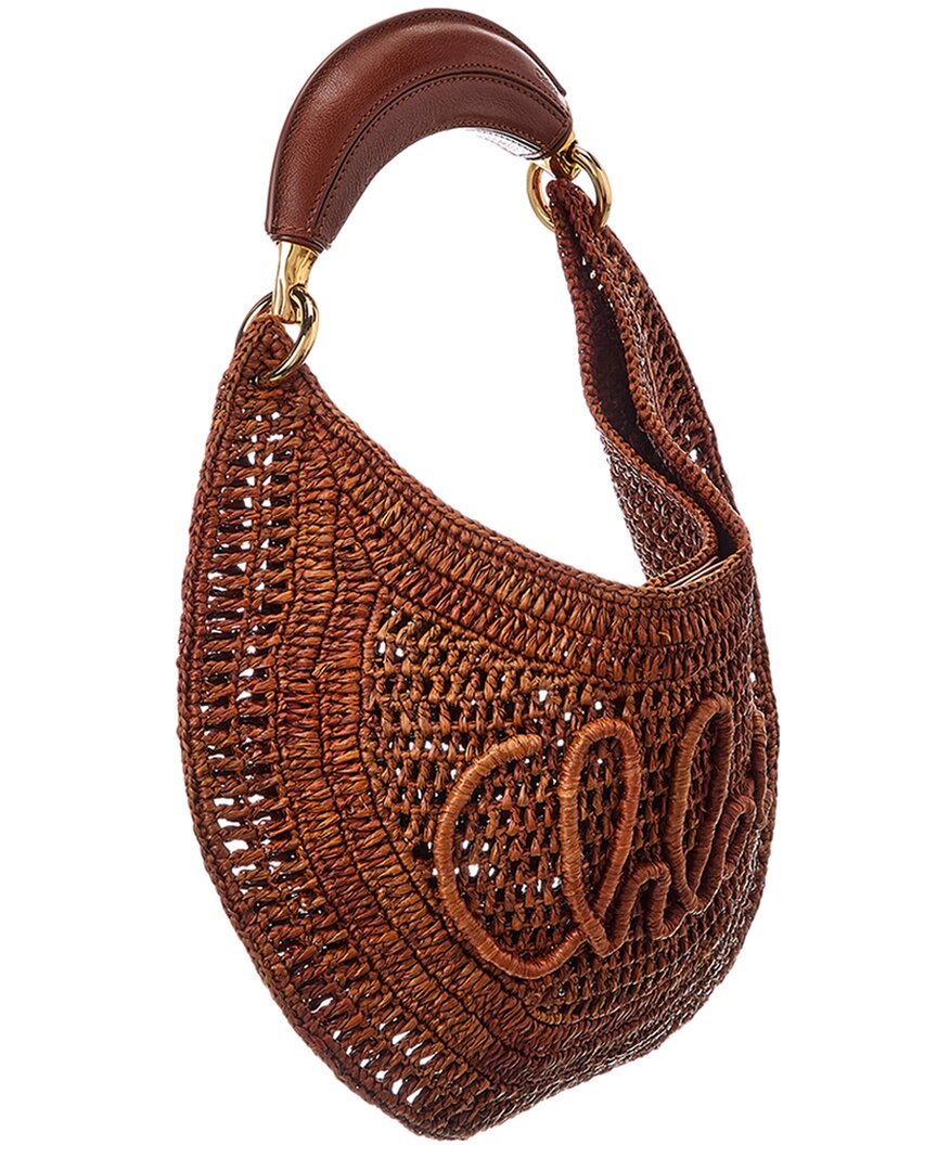 Chloé Chloé Summer Banana Raffia & Leather Hobo Bag