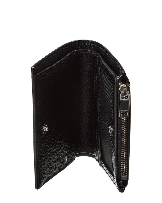 Saint Laurent Zipper Leather Card Holder