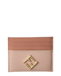 Fendi Ff Diamonds Leather Card Holder ONE SIZE Pink
