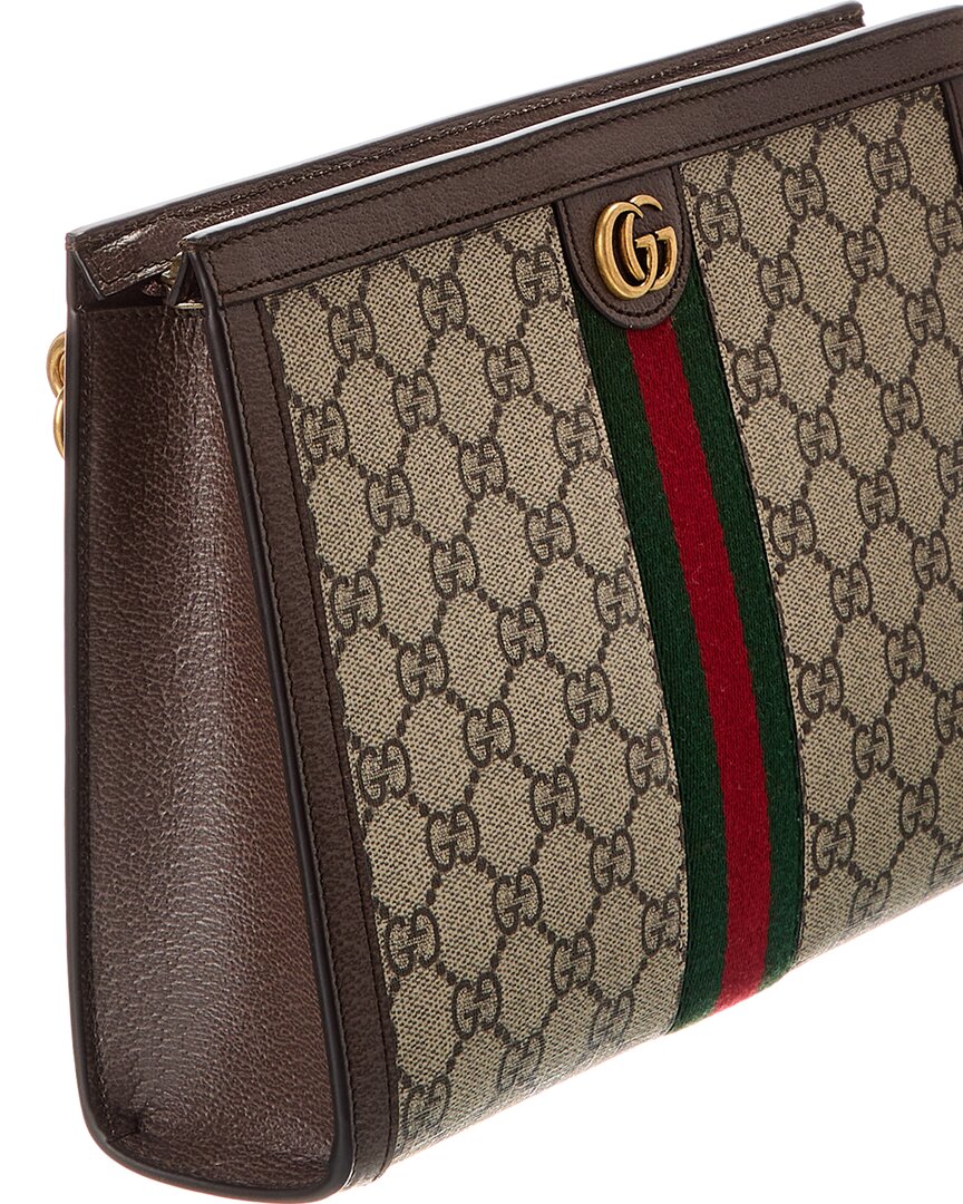 Gucci Ophidia Small Gg Supreme Canvas & Leather Pouch