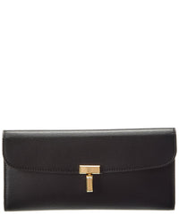 Toteme T-Lock Fold-Over Leather Continental Wallet