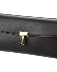 Toteme T-Lock Fold-Over Leather Continental Wallet