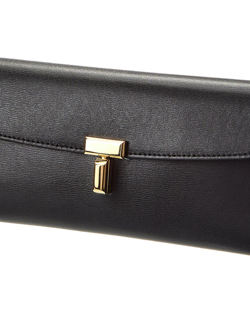 Toteme T-Lock Fold-Over Leather Continental Wallet