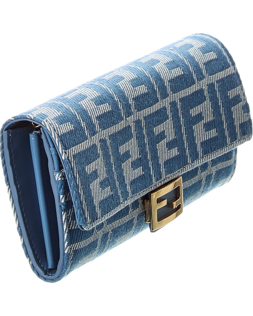Fendi Ff Diamonds Ff Jacquard & Leather Wallet On Chain