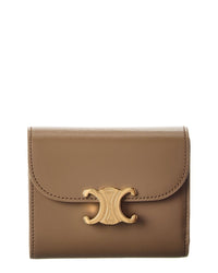 Celine Small Flap Leather Wallet ONE SIZE Brown Multi
