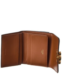 Celine Triomphe Canvas & Leather Coin Card Case