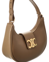 Celine Ava Triomphe Medium Leather Hobo Bag