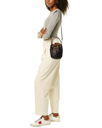 Celine Teen Clara Triomphe Canvas & Leather Bucket Bag