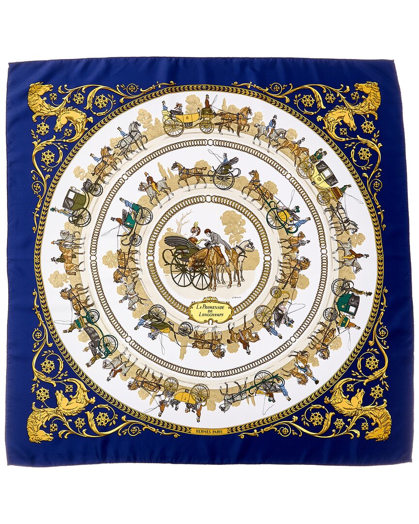 Hermès La Promenade De Longchamps Philippe Ledoux Silk Scarf (Authentic