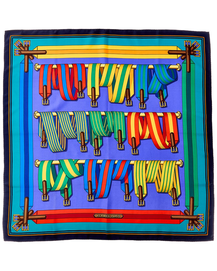 Hermès Les Sangles Joachim Metz Silk Scarf (Authentic Pre-Loved)