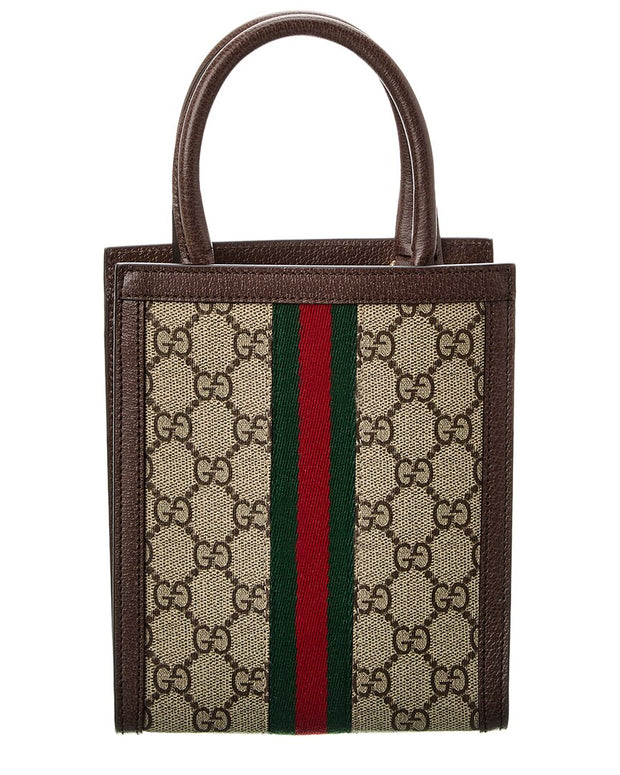 Gucci Ophidia Gg Supreme Canvas & Leather Super Mini Bag