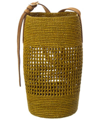 Khaite Billie Small Raffia & Suede Bucket Bag