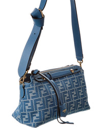 FENDI Fendi By The Way Selleria Medium Ff Jacquard & Leather Shoulder Bag
