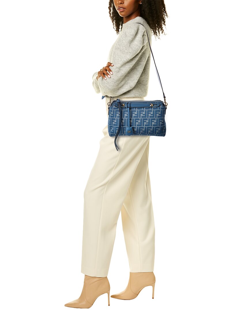 FENDI Fendi By The Way Selleria Medium Ff Jacquard & Leather Shoulder Bag