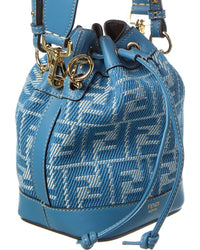 Fendi Mon Tresor Mini Ff Jacquard & Leather Bucket Bag