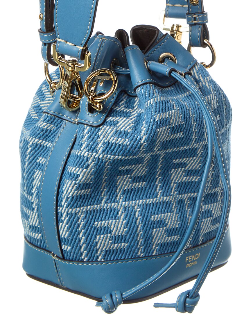 Fendi Mon Tresor Mini Ff Jacquard & Leather Bucket Bag
