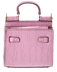 Dolce & Gabbana Sicily Micro Croc-Embossed Leather Tote
