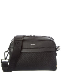 Hugo Boss Zair Mp Squared Leather Crossbody