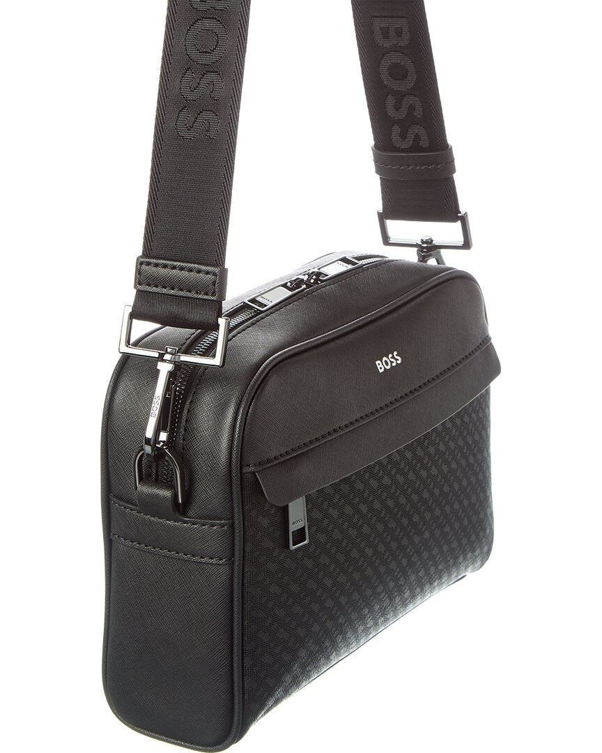 Hugo Boss Zair Mp Squared Leather Crossbody