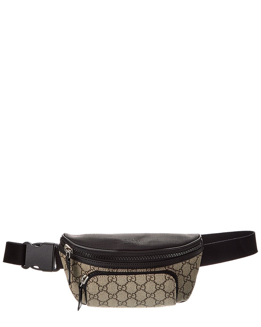 Gucci Gucci Large Gg Supreme Canvas & Leather Belt Bag