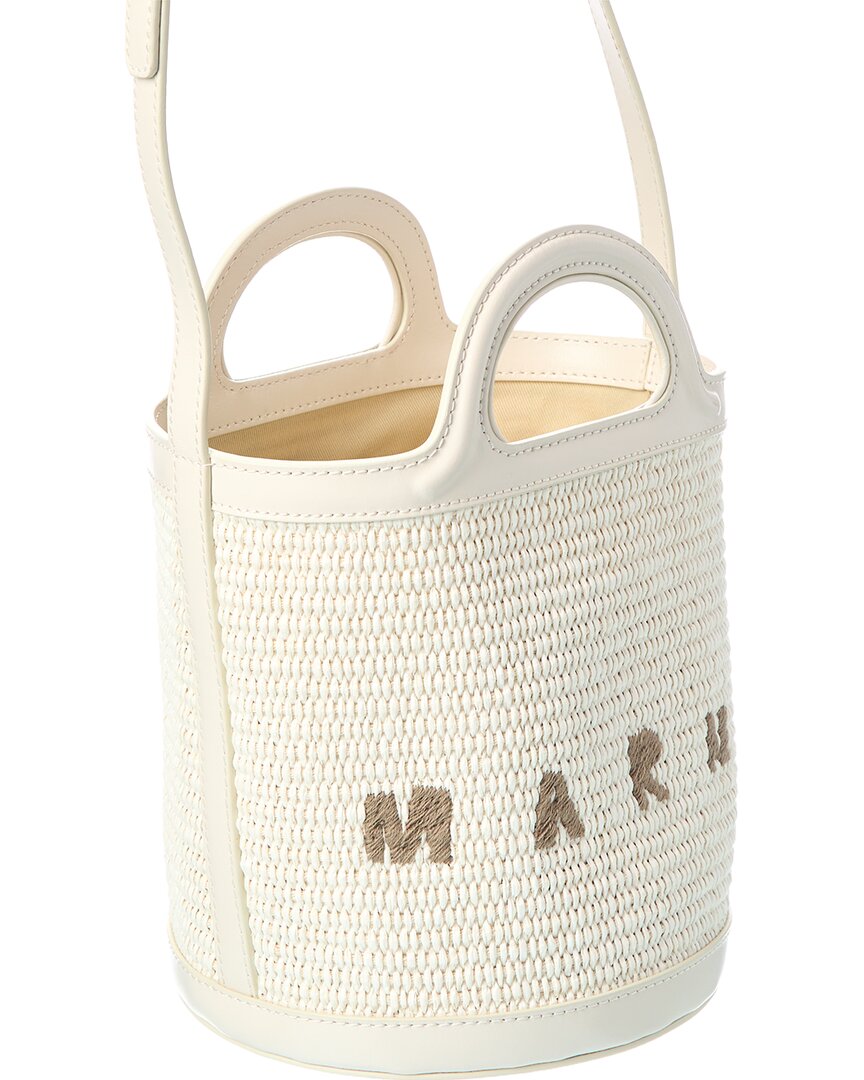Marni Tropicalia Small Leather-Trim Bucket Bag – Bluefly