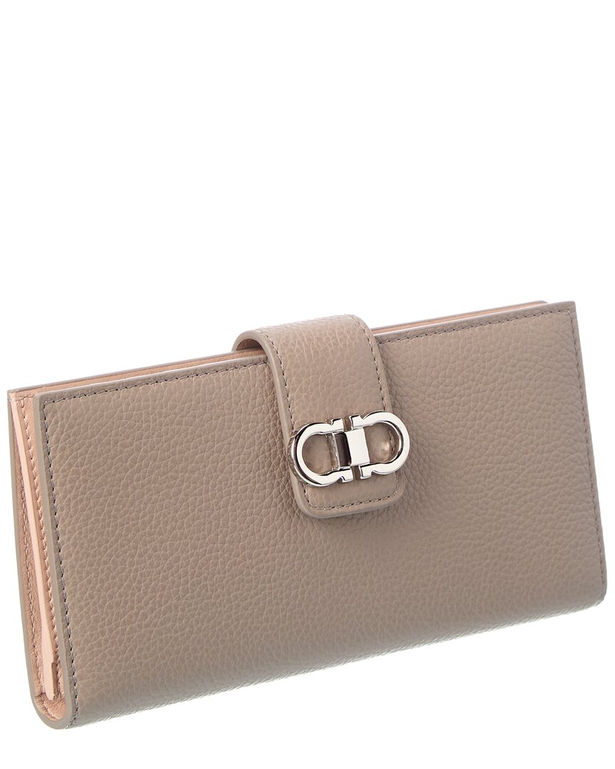 Ferragamo Ferragamo Double Gancini Leather Wallet