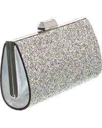 Jimmy Choo Jimmy Choo Zahra Glitter & Leather Clutch