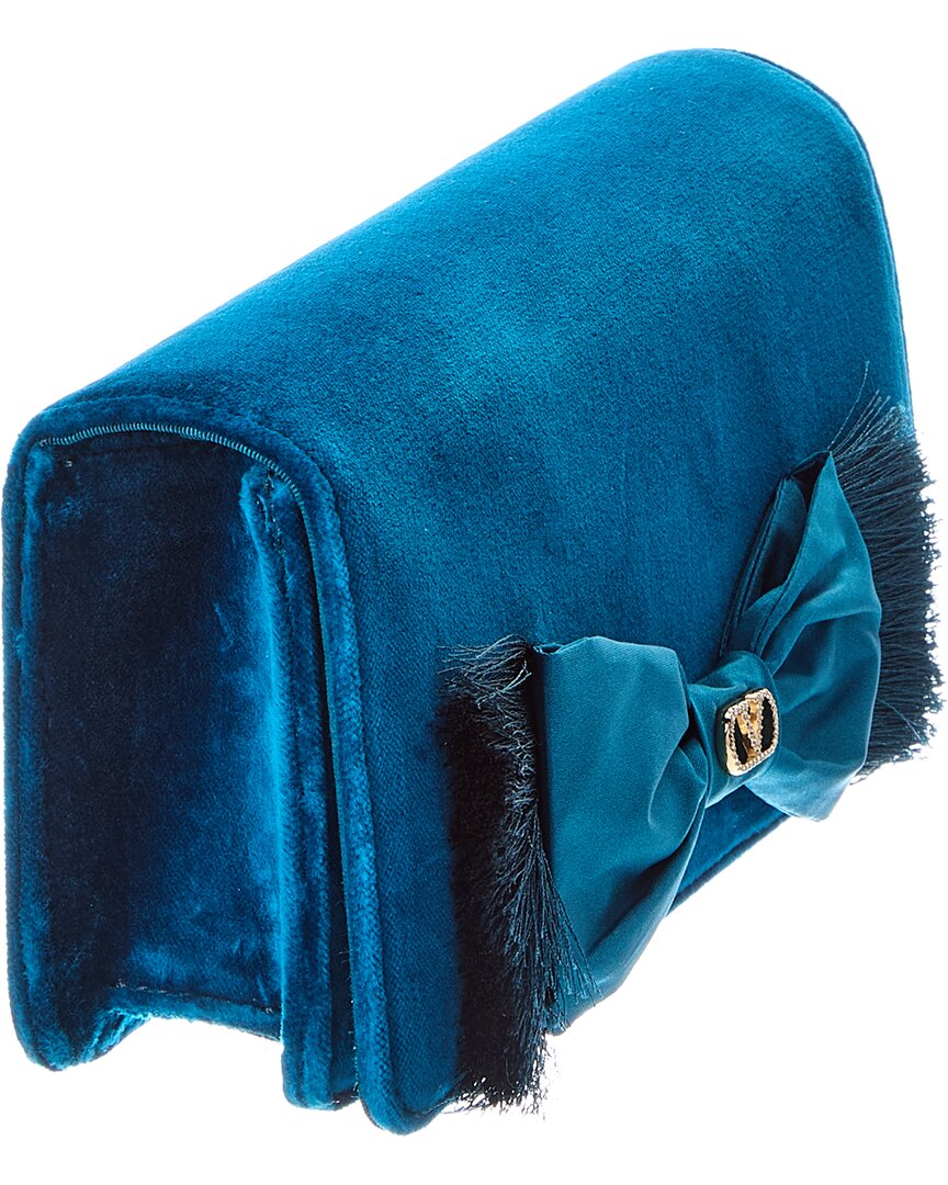 Valentino Vlogo Signature Velvet Clutch