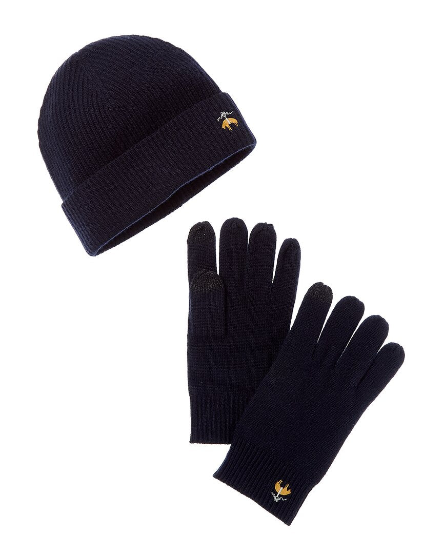 Brooks Brothers Brooks Brothers 2Pc Wool & Cashmere-Blend Hat & Gloves Set