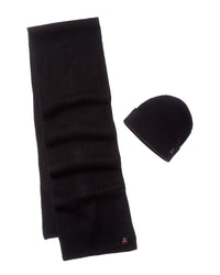 Brooks Brothers 2Pc Wool & Cashmere-Blend Hat & Scarf Set
