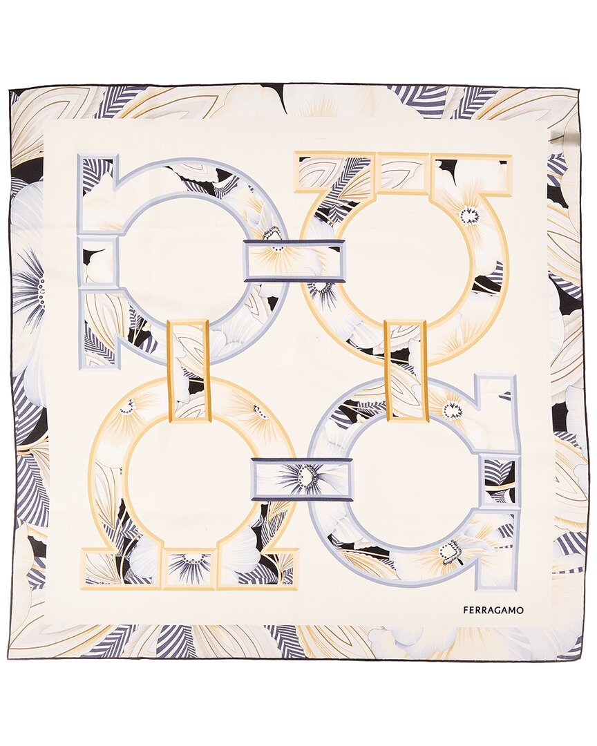 Ferragamo Gancini Print Silk Scarf