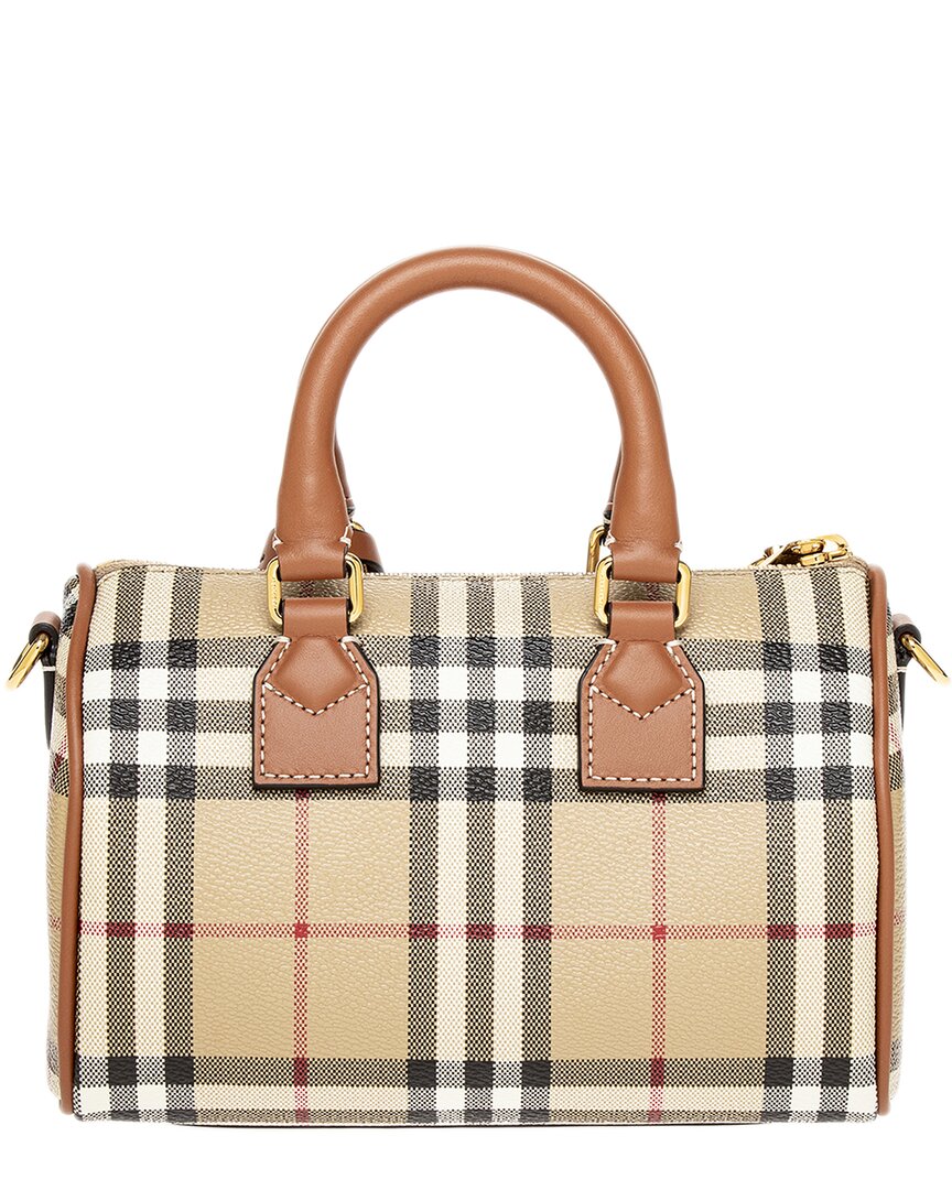 Burberry Dnu Inv Burberry Canvas & Leather Mini Bowling Bag