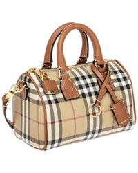 Burberry Dnu Inv Burberry Canvas & Leather Mini Bowling Bag