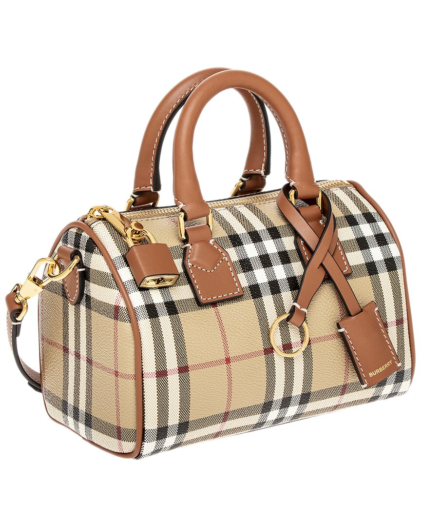 Burberry Dnu Inv Burberry Canvas & Leather Mini Bowling Bag