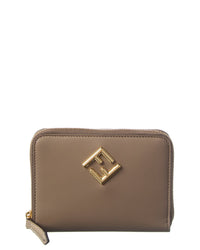 FENDI Fendi Ff Diamonds Leather Zip Around Medium Wallet