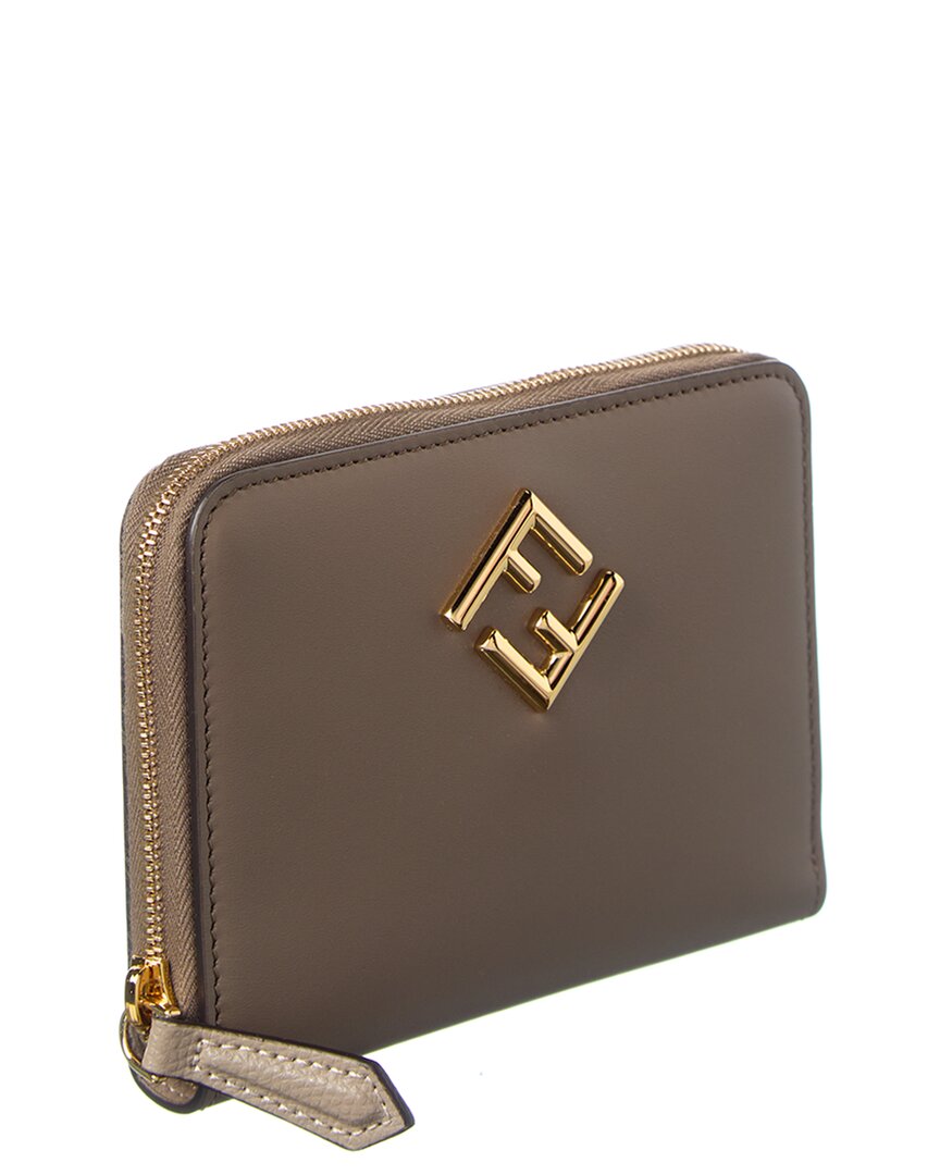 FENDI Fendi Ff Diamonds Leather Zip Around Medium Wallet