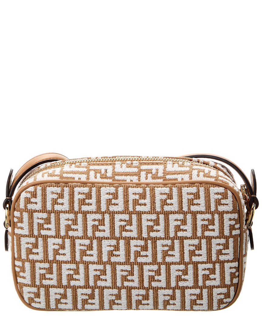 FENDI Fendi Ff Mini Raffia & Leather Camera Bag