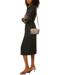 FENDI Fendi Ff Mini Raffia & Leather Camera Bag