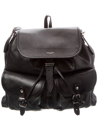 Saint Laurent Logo Leather Backpack