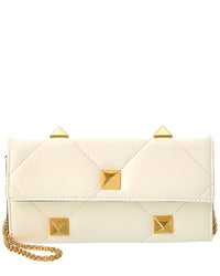 Valentino Valentino Roman Stud Leather Wallet On Chain