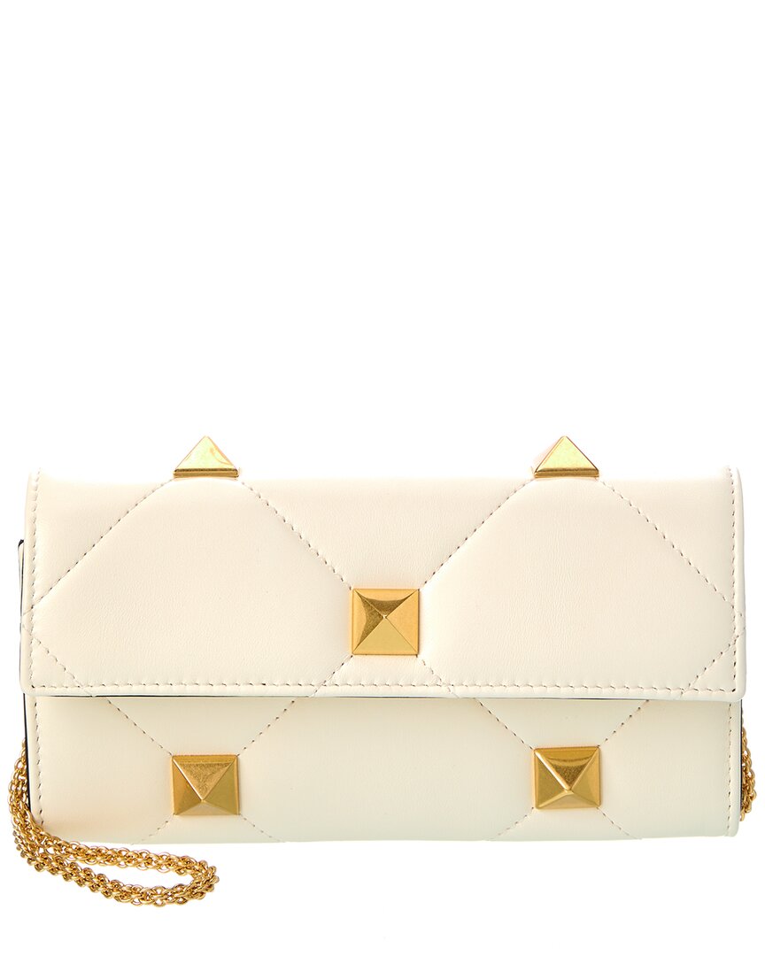 Valentino Valentino Roman Stud Leather Wallet On Chain