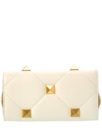 Valentino Valentino Roman Stud Leather Wallet On Chain