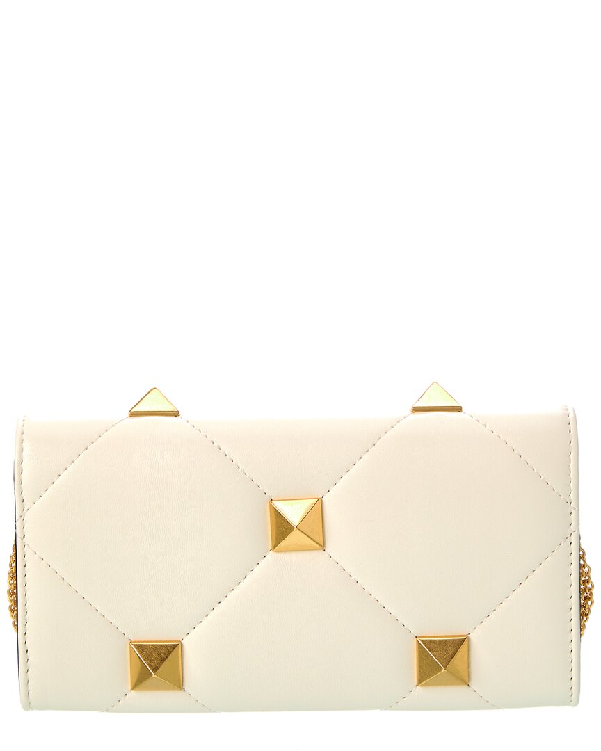 Valentino Valentino Roman Stud Leather Wallet On Chain