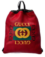 Gucci Drawstring Leather Backpack