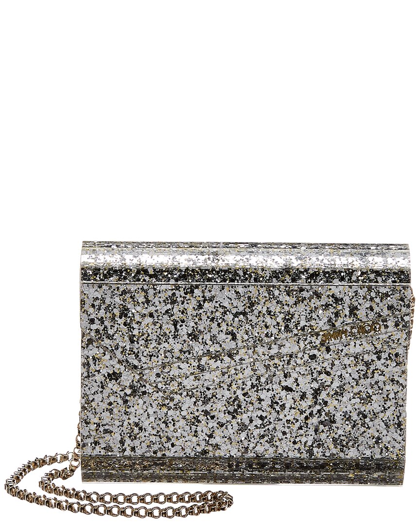 Jimmy Choo Jimmy Choo Candy Coarse Glitter Acrylic & Leather Clutch