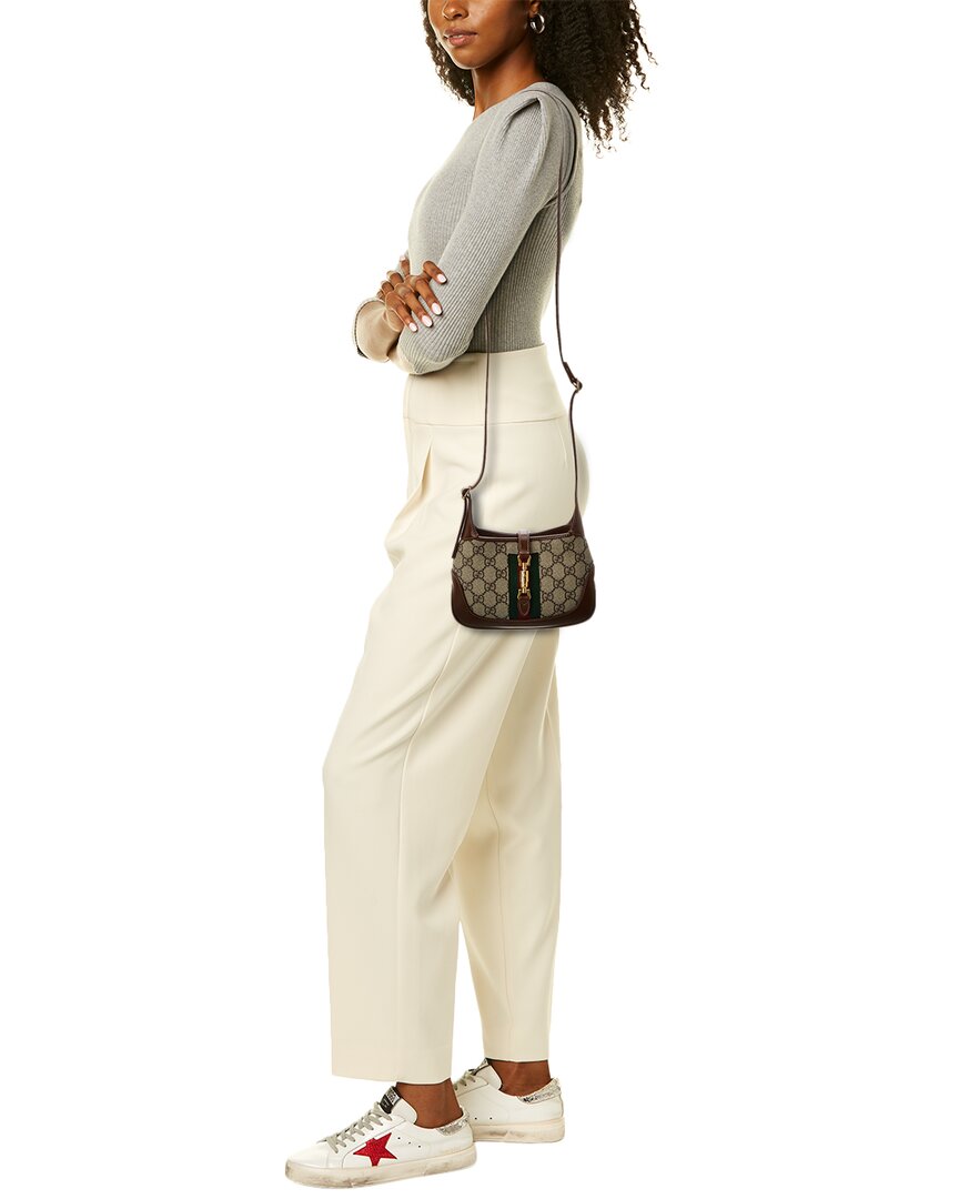 Gucci Gucci Jackie 1961 Mini Gg Supreme Canvas & Leather Shoulder Bag