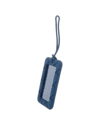 Bottega Veneta Intrecciato Rubber Luggage Tag Blue