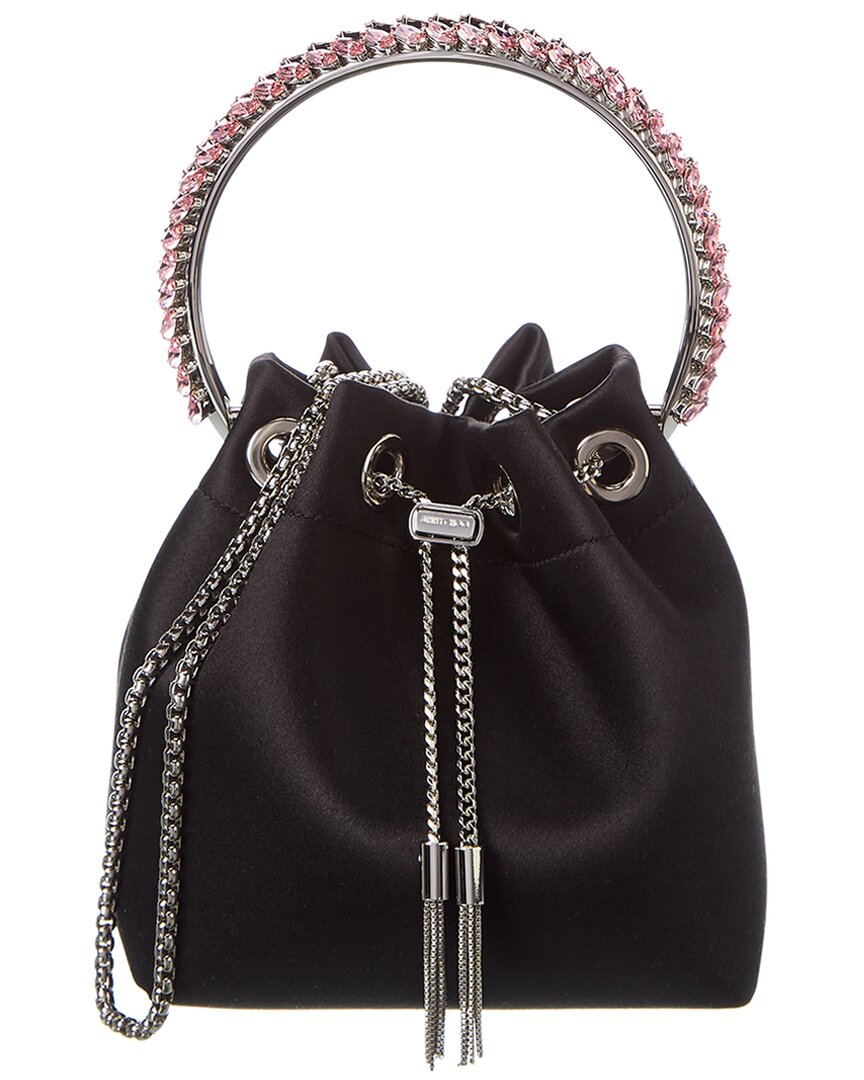 Jimmy Choo Bon Bon Satin Bucket Bag ONE SIZE Black
