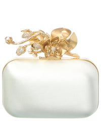 Jimmy Choo Cloud Satin Clutch ONE SIZE White